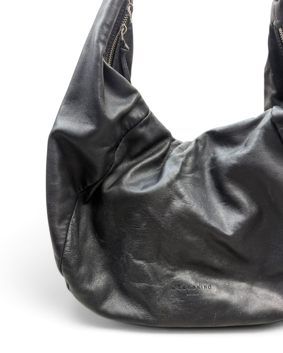 Vintage Liebeskind Berlin Black Leather Hobo Bag Rare 2000s