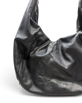 Vintage Liebeskind Berlin Black Leather Hobo Bag Rare 2000s