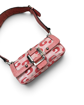 Vintage GUESS Pink Monogram Rare Bag Y2K 2000s