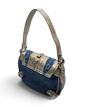 Vintage GUESS Denim Monogram Rare Bag Y2K 2000s