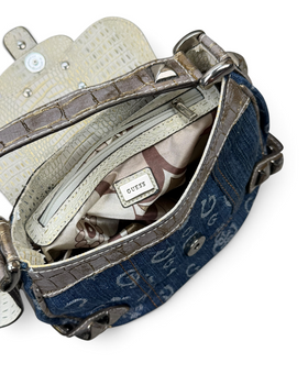 Vintage GUESS Denim Monogram Rare Bag Y2K 2000s