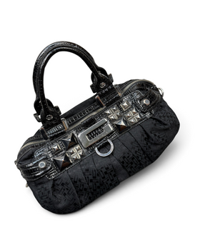 Vintage GUESS Rare Black Monogram Bag Y2K 2000s