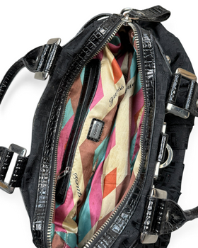 Vintage GUESS Rare Black Monogram Bag Y2K 2000s