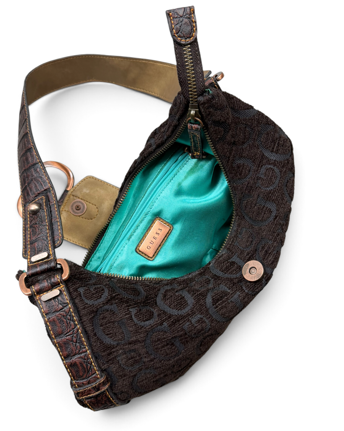Vintage GUESS Brown Monogram Rare Y2K 2000s Bag