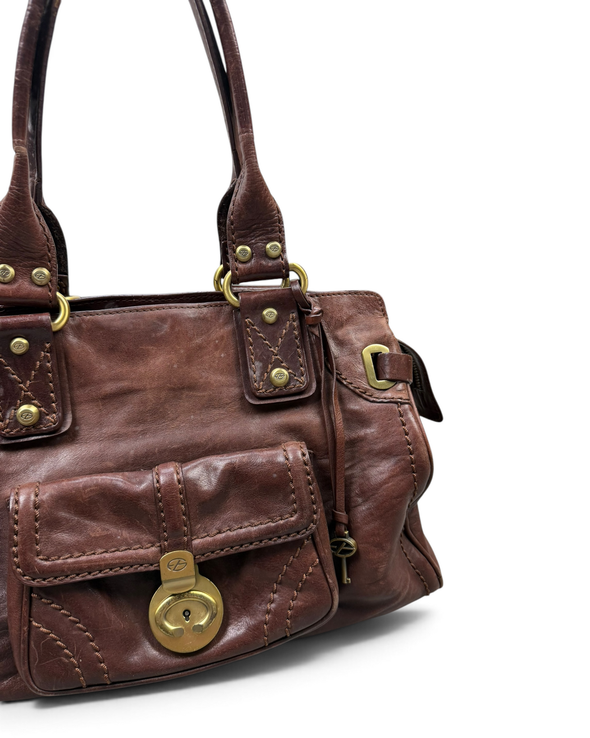 Vintage Francesco Biasia Italian Rare Leather Bag Y2K 2000s