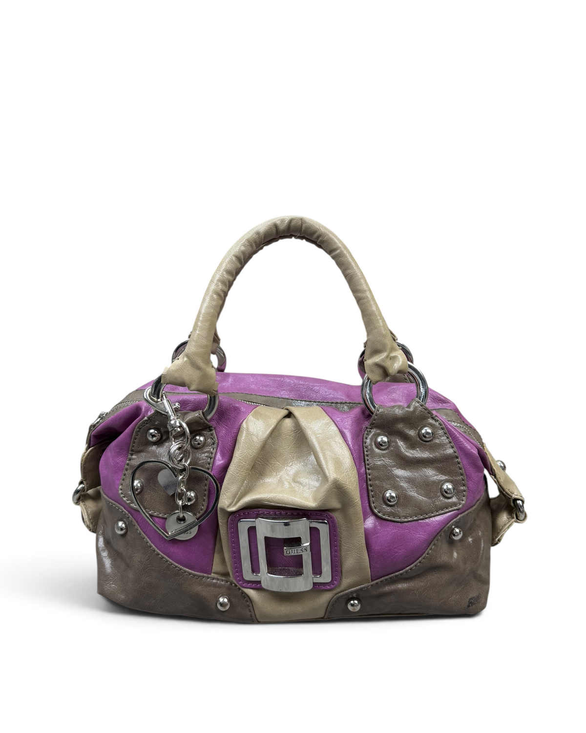 Vintage Rare GUESS Hearts Leather Style Bag Y2K 2000s