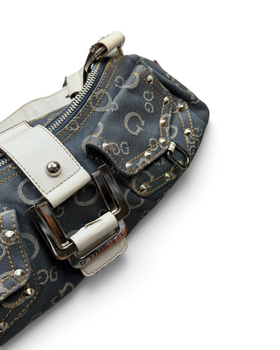 Vintage GUESS Rare Denim Monogram Bag Y2K 2000s
