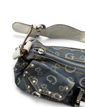 Vintage GUESS Rare Denim Monogram Bag Y2K 2000s
