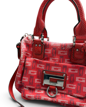 Vintage GUESS Red Style Monogram Bag Rare Y2K