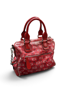 Vintage GUESS Red Style Monogram Bag Rare Y2K