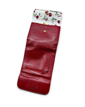 Vintage Dolce & Gabanna Leather Red Flower Portmonnae Rare