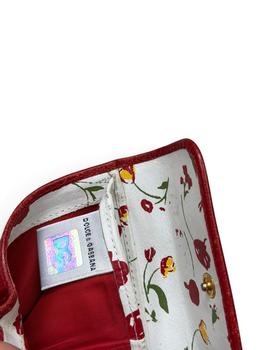 Vintage Dolce & Gabanna Leather Red Flower Portmonnae Rare
