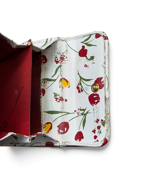 Vintage Dolce & Gabanna Leather Red Flower Portmonnae Rare