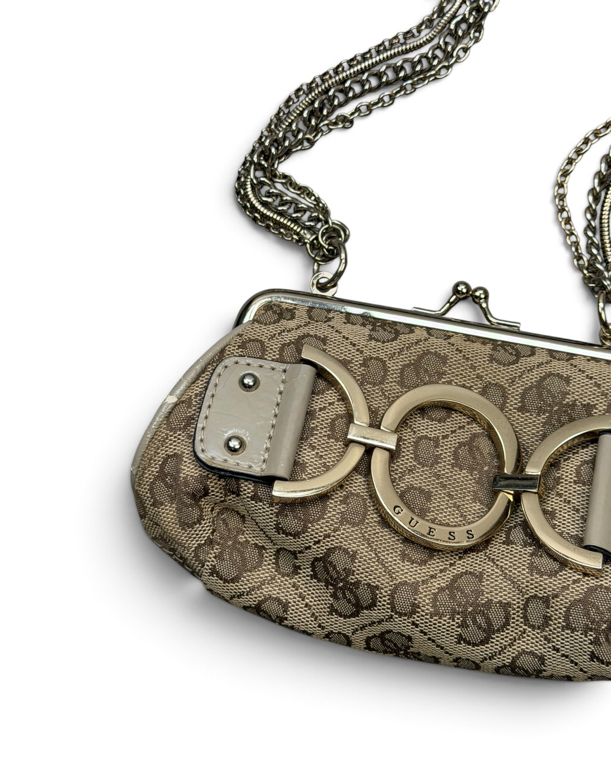 Vintage GUESS Rare Monogram Clutch Bag Y2K 2000s
