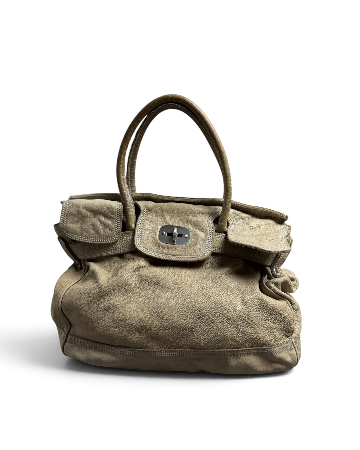 Vintage Rare Liebeskind Berlin Beige Leather Bag 2000s Y2K
