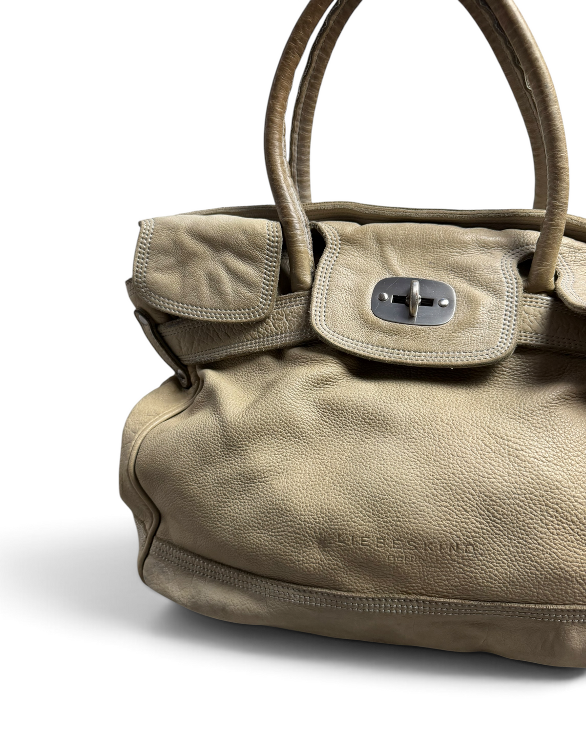 Vintage Rare Liebeskind Berlin Beige Leather Bag 2000s Y2K