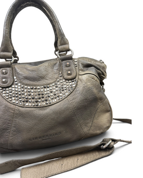 Vintage Liebeskind Berlin Rare Khaki Leather Embroidery Bag Y2K 2000s