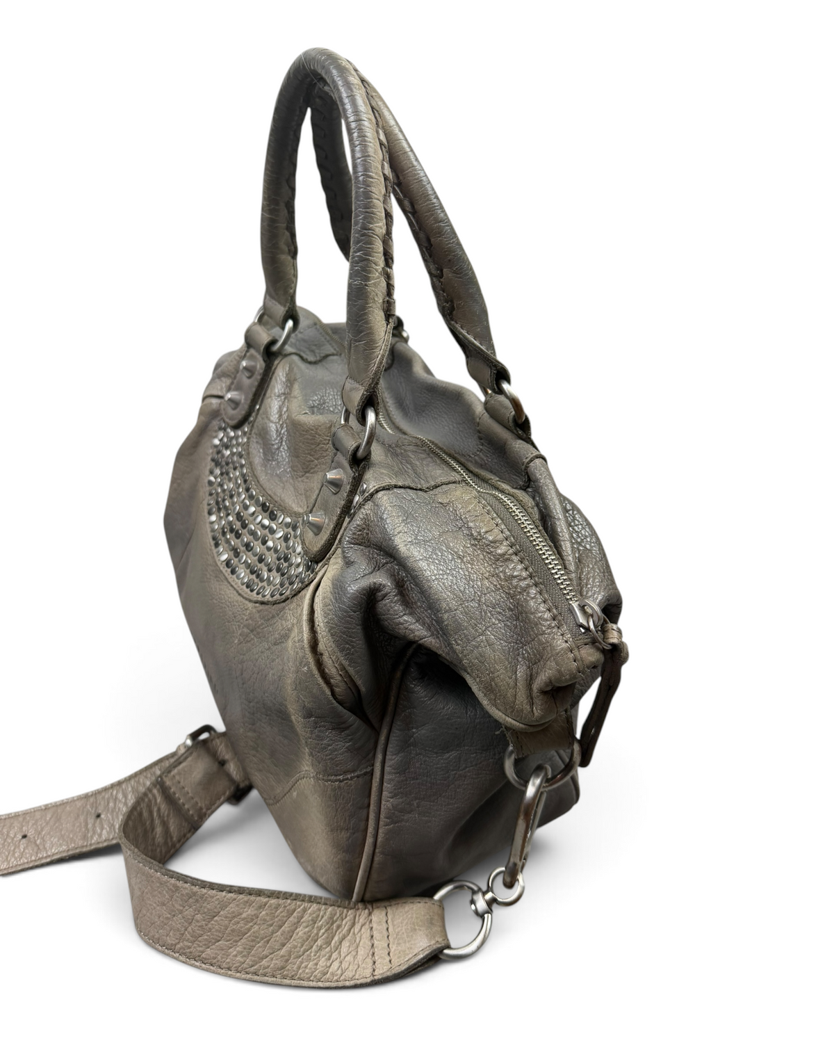Vintage Liebeskind Berlin Rare Khaki Leather Embroidery Bag Y2K 2000s