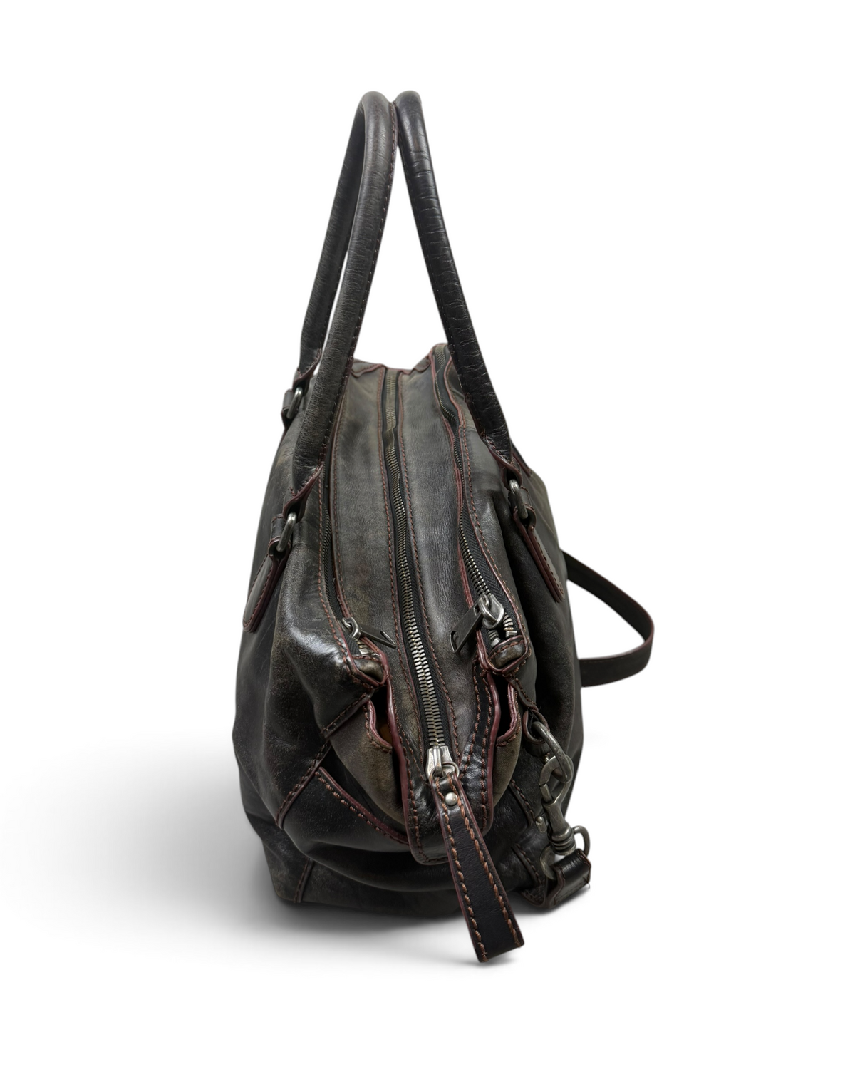 Vintage Liebeskind Berlin Rare Black Leather Bordeaux Bag Y2K 2000s