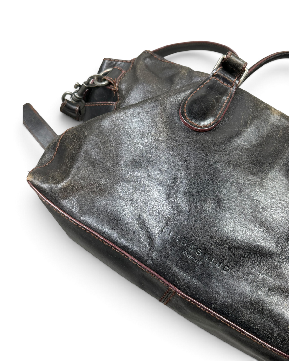 Vintage Liebeskind Berlin Rare Black Leather Bordeaux Bag Y2K 2000s