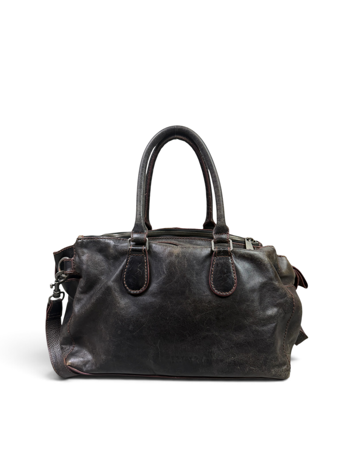Vintage Liebeskind Berlin Rare Black Leather Bordeaux Bag Y2K 2000s