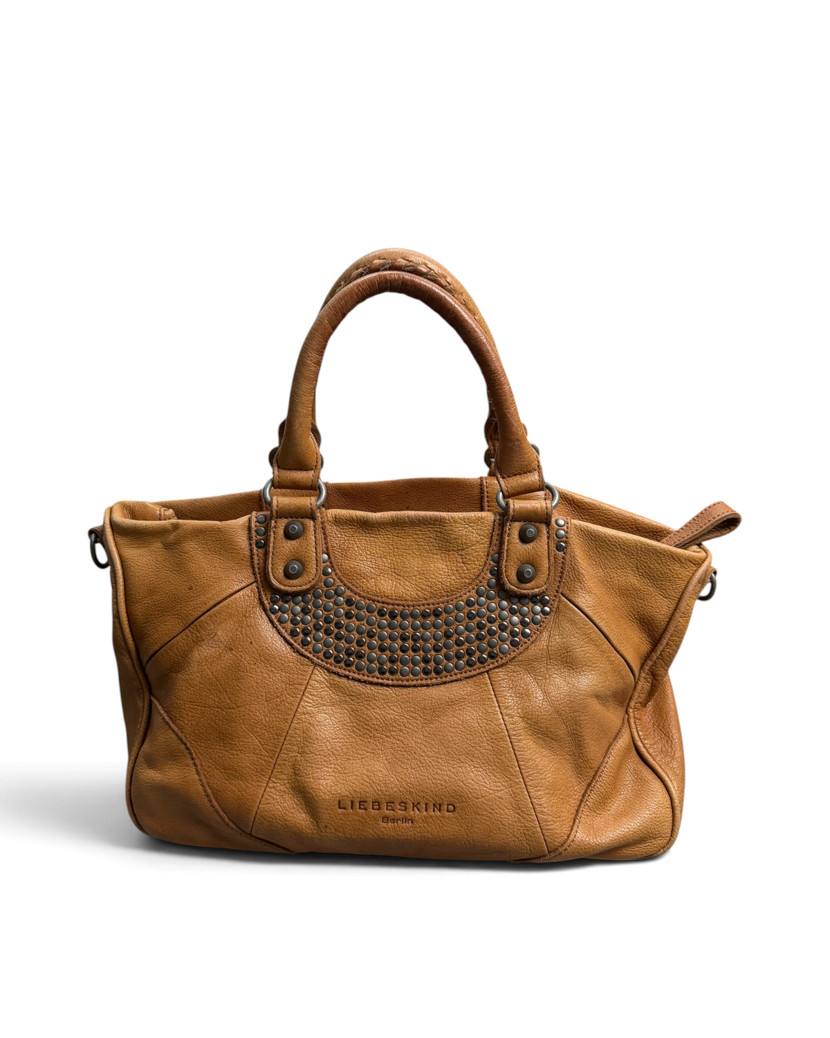 Vintage Liebeskind Berlin Rare Brown Leather Embroidery Bag Y2K