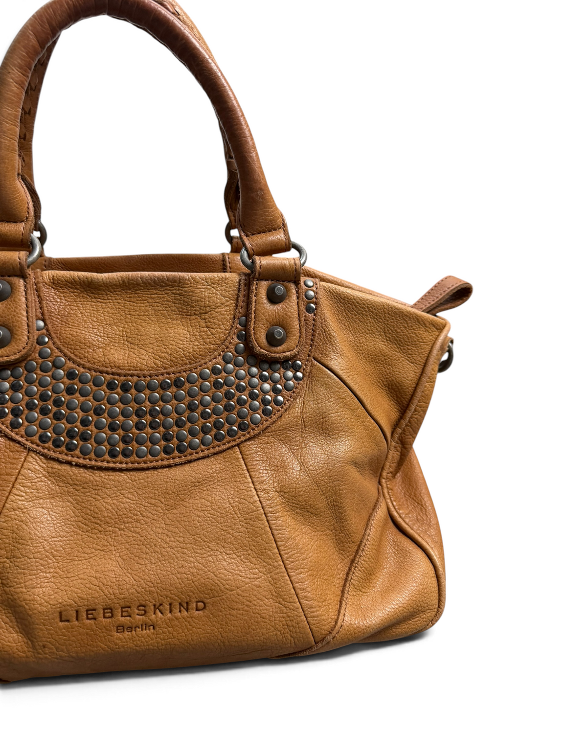 Vintage Liebeskind Berlin Rare Brown Leather Embroidery Bag Y2K
