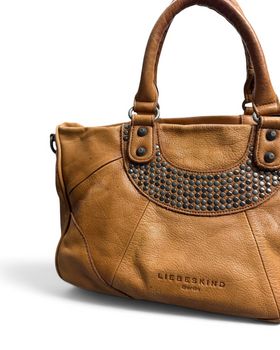 Vintage Liebeskind Berlin Rare Brown Leather Embroidery Bag Y2K
