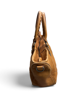 Vintage Liebeskind Berlin Rare Brown Leather Embroidery Bag Y2K