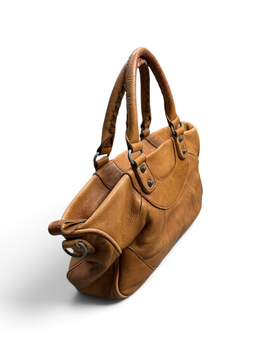 Vintage Liebeskind Berlin Rare Brown Leather Embroidery Bag Y2K