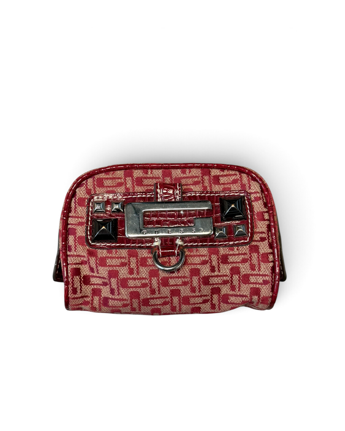 Vintage GUESS Red Monogram Rare Bag Portmonnae Y2K 2000s