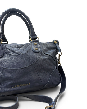Vintage Liebeskind Berlin Rare Navy Leather Bag Y2K 2000s