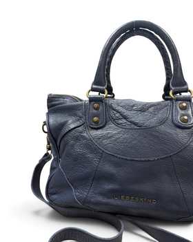 Vintage Liebeskind Berlin Rare Navy Leather Bag Y2K 2000s