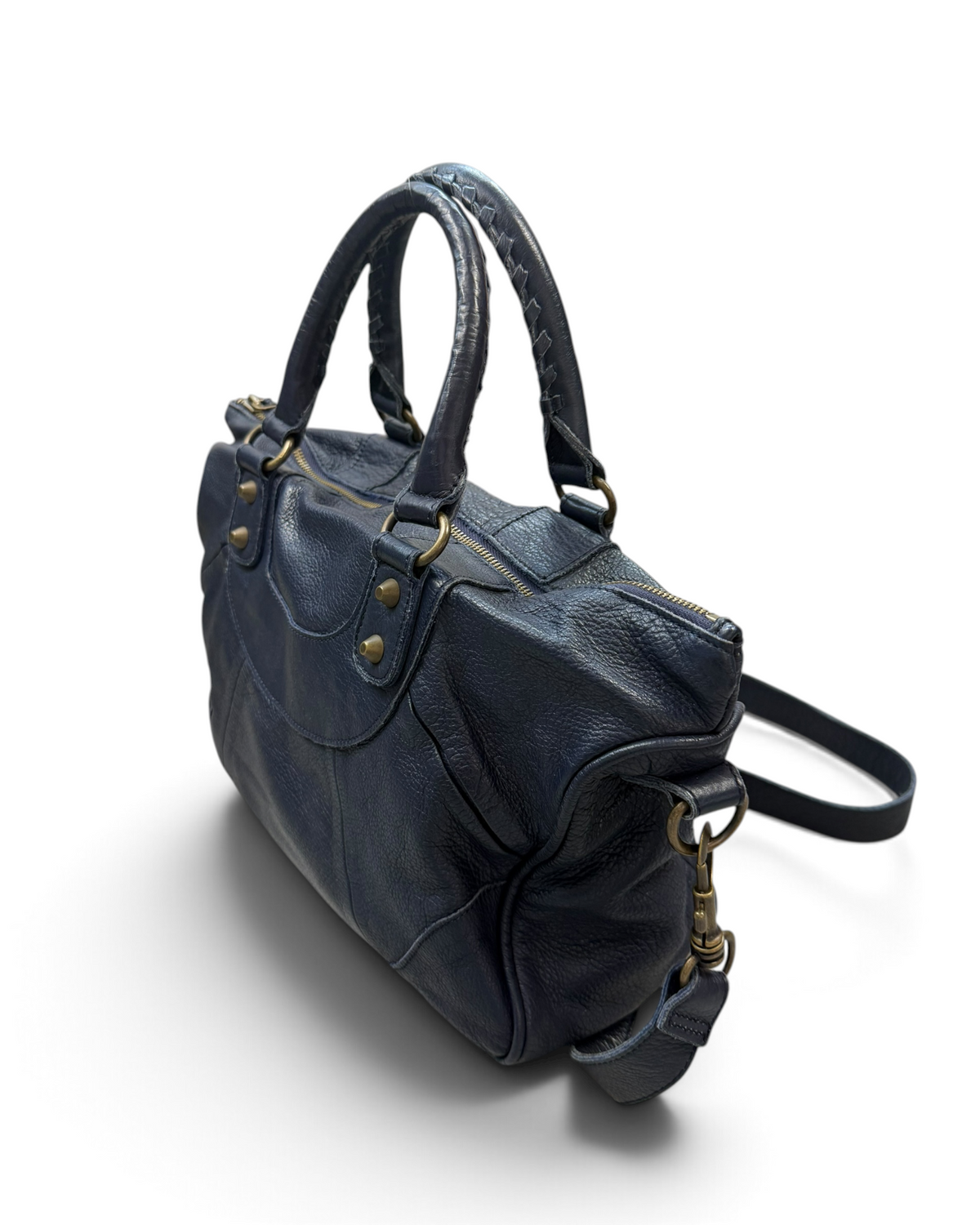 Vintage Liebeskind Berlin Rare Navy Leather Bag Y2K 2000s