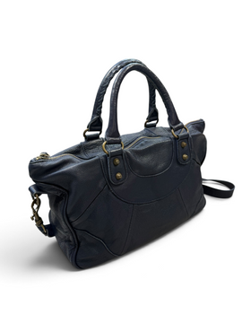 Vintage Liebeskind Berlin Rare Navy Leather Bag Y2K 2000s