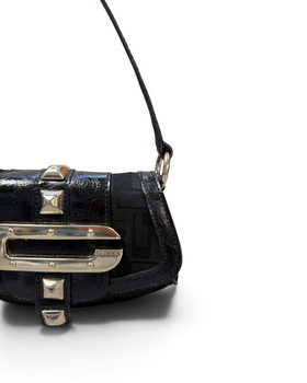 Vintage GUESS Rare Black Monogram Bag Y2K 2000s