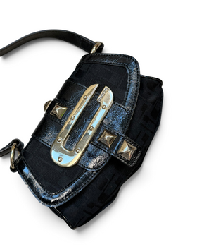 Vintage GUESS Rare Black Monogram Bag Y2K 2000s
