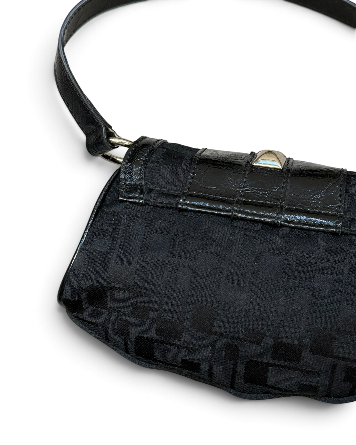 Vintage GUESS Rare Black Monogram Bag Y2K 2000s