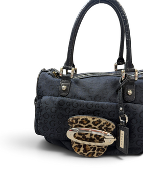 Vintage GUESS by Marciano Rare Black Monogram Bag Y2K 2000s