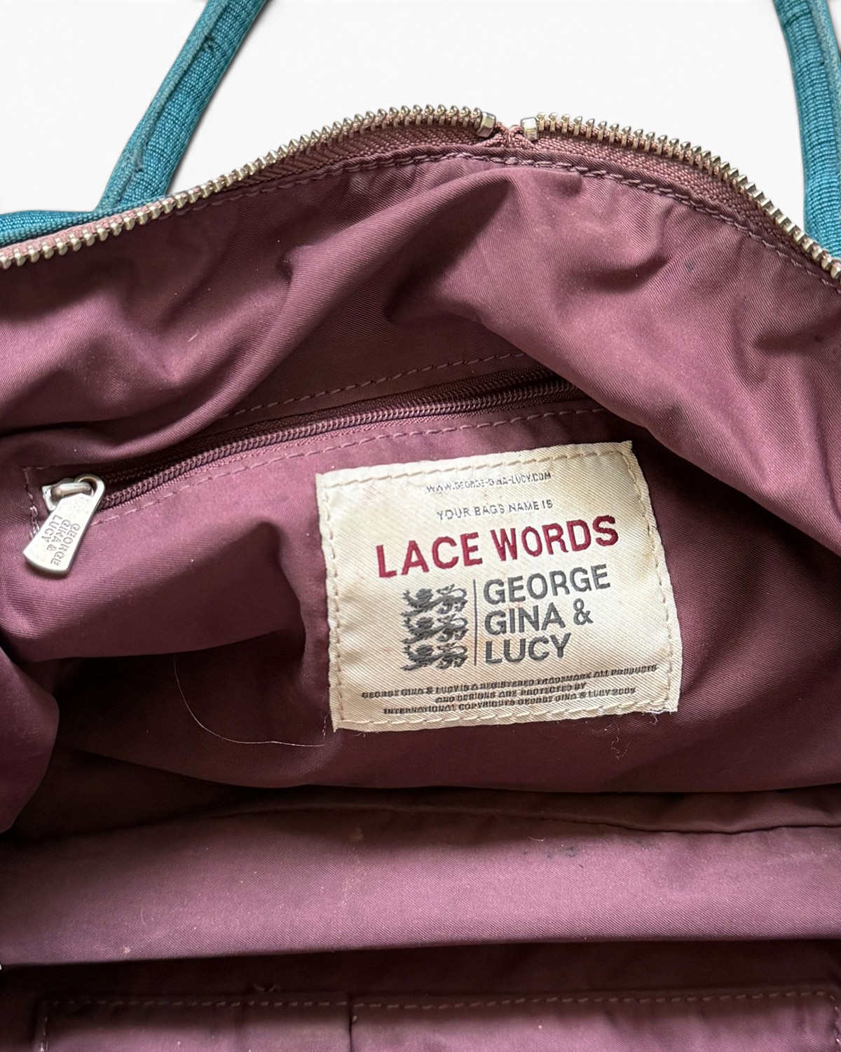 Vintage George Gina & Lucy Lace Words Rare Bag Y2K 2000s
