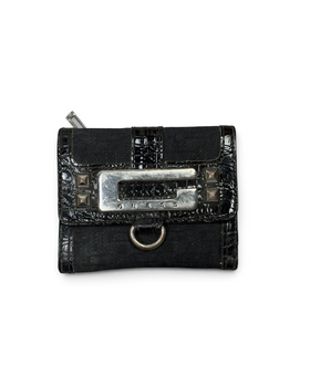Vintage GUESS Black Monogram Portmonnae Y2K 2000s
