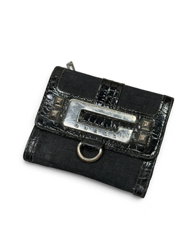 Vintage GUESS Black Monogram Portmonnae Y2K 2000s