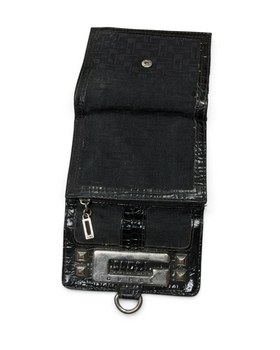 Vintage GUESS Black Monogram Portmonnae Y2K 2000s