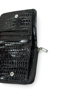 Vintage GUESS Black Monogram Portmonnae Y2K 2000s