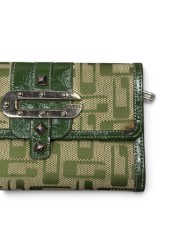 Vintage GUESS Green Monogram Rare Portmonnae Y2K 2000s