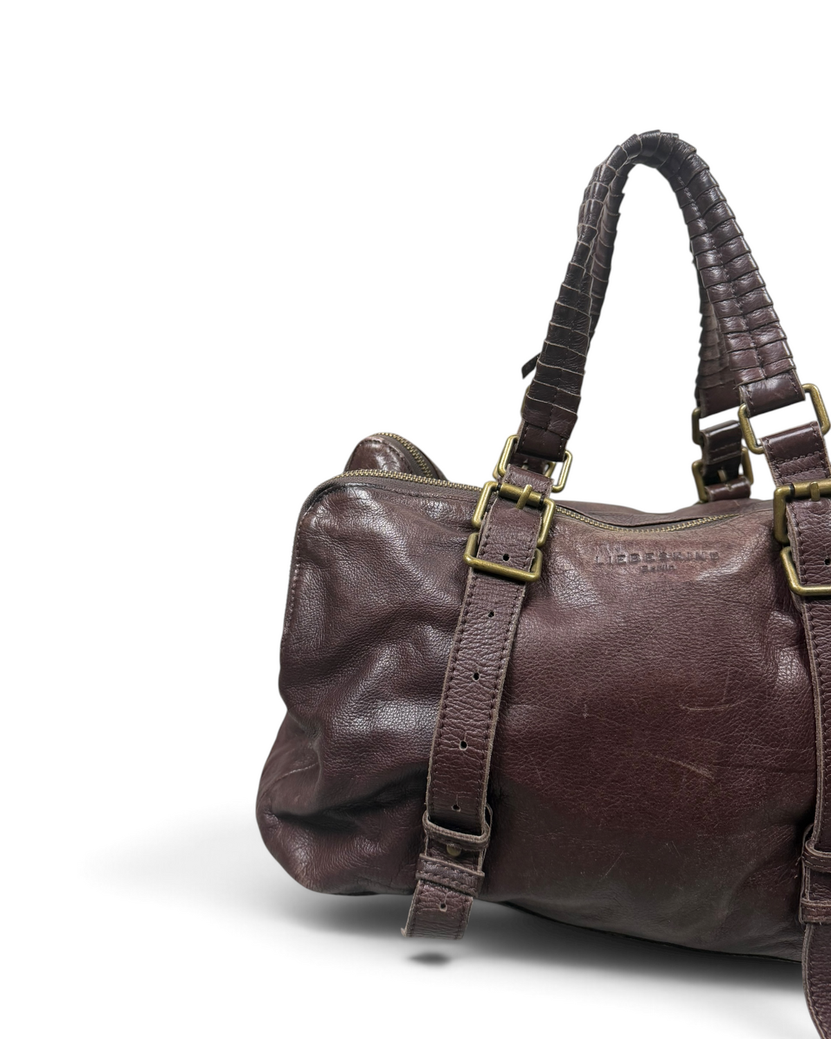 Vintage Liebeskind Berlin Bordeaux Leather Rare Bag Y2K 2000w