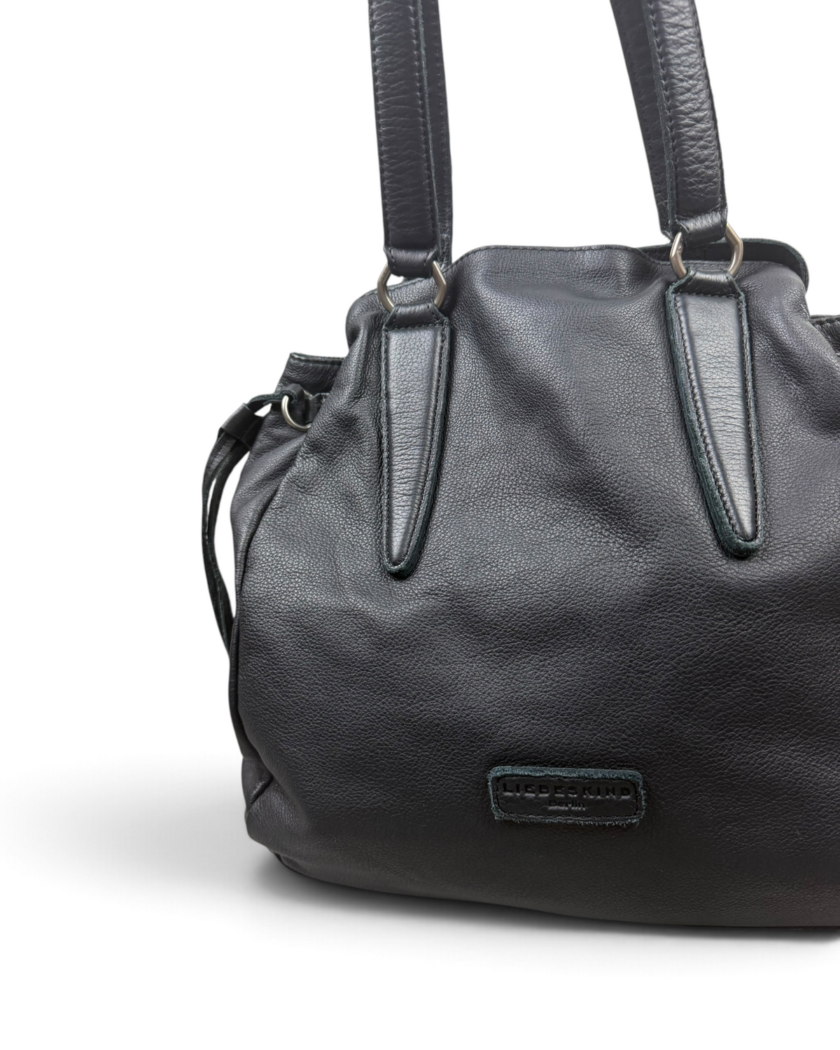 Vintage Liebeskind Berlin Black Leather Hobo Bag Y2K 2000s