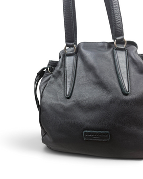 Vintage Liebeskind Berlin Black Leather Hobo Bag Y2K 2000s