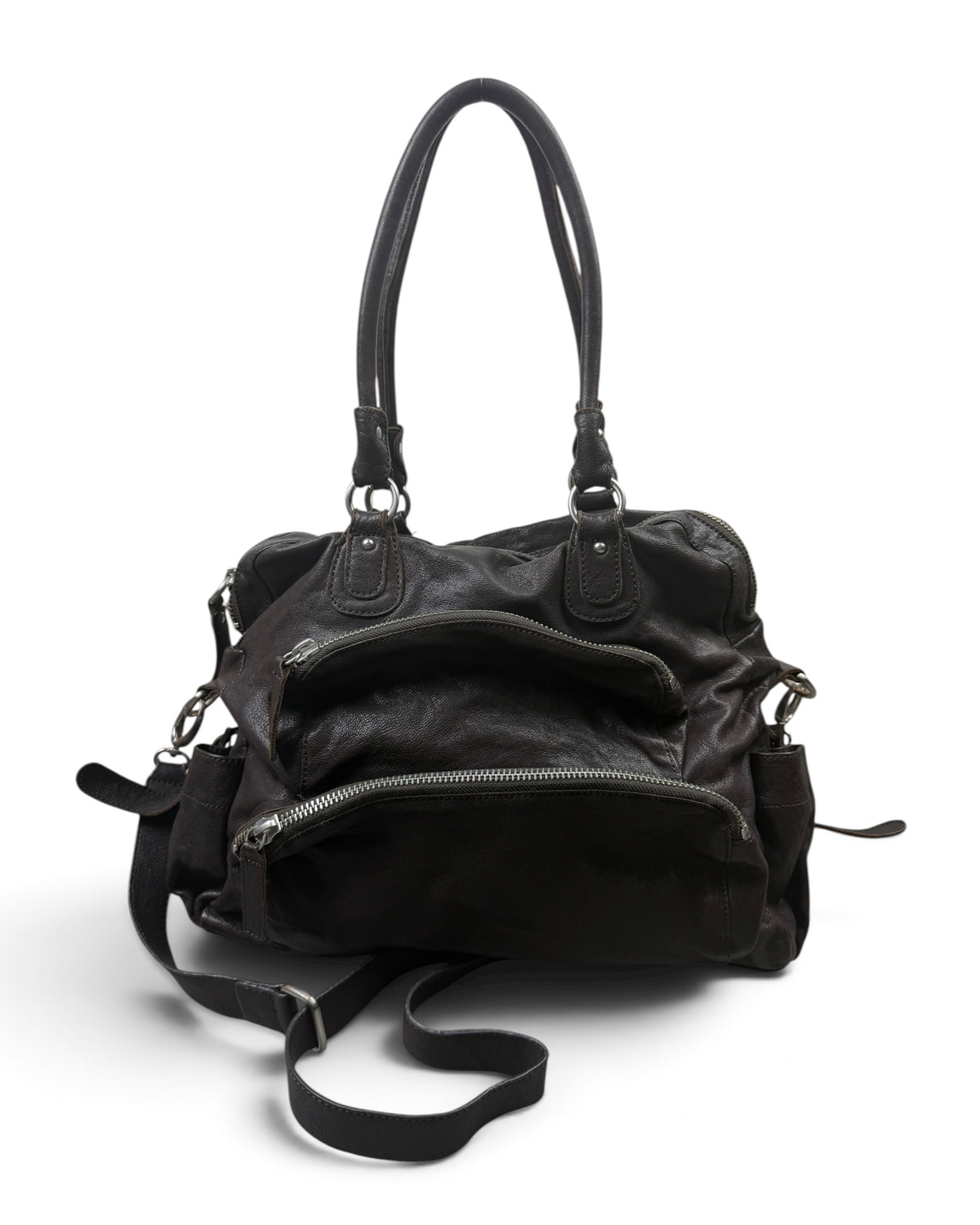 Vintage Liebeskind Berlin Rare Brown Zip Leather Bag Y2K 2000s