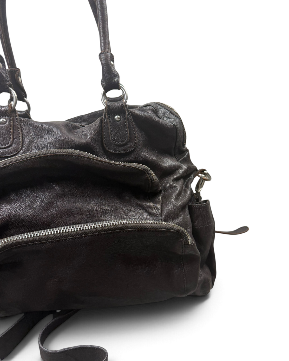 Vintage Liebeskind Berlin Rare Brown Zip Leather Bag Y2K 2000s
